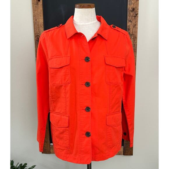 NWT Talbots Montauk Twill Jacket Size XL Petite Safari Utility Preppy Structured - Picture 2 of 13
